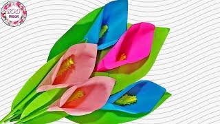 Каллы из бумаги/Making Paper Flowers Step by Step