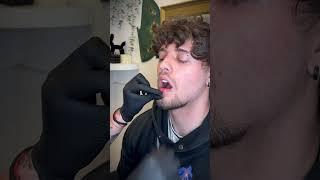 How labret piercing is done #piercing #piercings