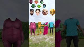 Tu Radha meri main song vs fat dog,, green frogs,, cute girl correct head matching game #trending 
