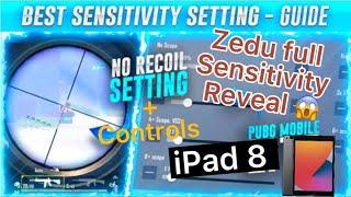 Zedu sensitivity and control reveal | 26 kills gameplay with voice | best iPad 8 sensitivity