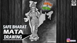 Safe Bharat Mata Drawing || Stay home and Safe Bharat Mata from Coronavirus