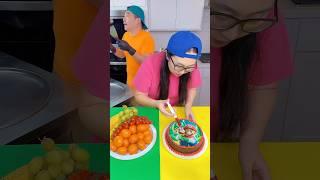 Mario cake VS fruit ice cream challenge! #funny by Ethan Funny Family