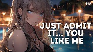 Midnight Dip in the Pool with your Crush  | Beach Vacation | Confession | Friends to Lovers