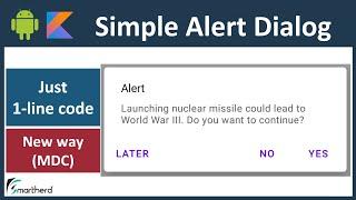 Material Alert Dialog. Android Studio Tutorial (Kotlin). How to create alert Dialog?