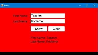 How To Display Content of Textbox on a Label Using Button in C#