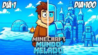 100 Días en un MUNDO SOLO DE HIELO en MINECRAFT (Película completa)