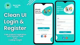 Login and Register UI/UX Design Android Studio XML || Animation Transition || Sign in / Sign up UI 