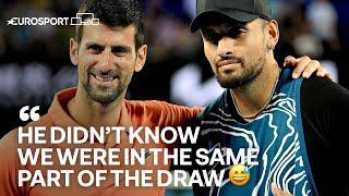 "The romance ends that night" Kyrgios and Djokovic on a potential AO clash | Eurosport Tennis