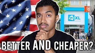 American Reacts to "DUTCH vs AMERICAN Grocery Stores: What's the REAL Difference?"