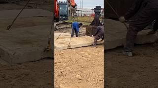 Основание для железобетонных плит #плита #экскаватор #благоустройство #стройка #самосвал #погрузчик