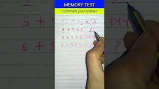 6 + 5 + 4 = ? Memory test l brain test  Math infinity hk #memorytest #ytshort #maths