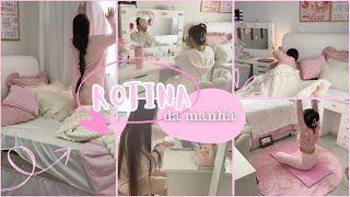 ROTINA DA MANHÃ౨ৎ˖| skincare, matcha, cozy, pilates e asmr organização do quarto