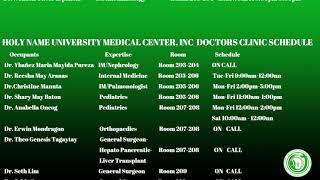 HNUMCI DOCTORS CLINIC DIRECTORIES