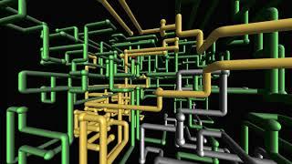 [3:2 1080p] 3d Pipes Screensaver 10 hours (no loop, with teapots!)