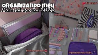 organizando meu material escolar| meu estojo + mochila 