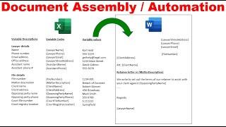 Form Builder Spreadsheet - Write data from Excel to Word document templates (assembly / automation)