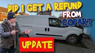 Has COPART given me a refund? Or did I get nothing back? Fiat Doblo LWB Crew Van easiest repair ever