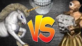 Heroes of Might and Magic III. War unicorn VS Cyclops king