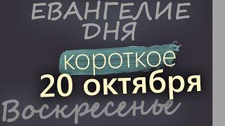 20 октября, Воскресенье. Евангелие дня 2024 короткое!