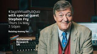 Virtual Pub Quiz, Live! Alzheimers Research UK Special, with Special Guest Stephen Fry! #withme