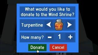 Donating A Turpentine To The Wind Shrine! | Bee Swarm Simulator