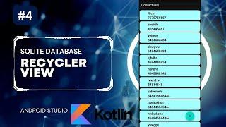 RecyclerView With SQLite Database Android Studio | RecyclerView SQLite Android Studio | Kotlin | #4