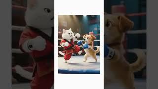 Cat vs Dog Boxing Match  | Funniest Fight Ever!  #cat #animalcomedy #funnyanimals #funny #umz