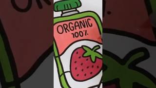 Coloring Strawberry & Cherry Applesauce Pouches #coloring #cocowyo #organic #cherry #strawberry