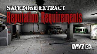 Safezone Extract reputation requirements as of July 2024 DayZ Rearmed