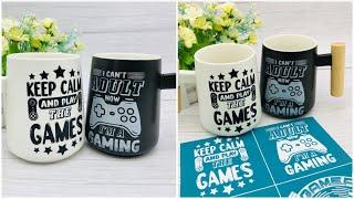 Silk Screen Stencils Printing Techniques/DIY Your Own Coffee Cup -  #AlinaCraft #silkscreen