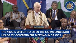 His Majesty's speech to open the Commonwealth Heads of Government Meeting in Samoa