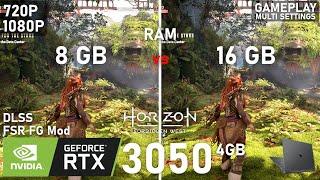 Horizon Forbidden West (8GB v 16GB) | RTX 3050 Laptop | 5600H | 2x8GB | Benchmarks Multi Settings