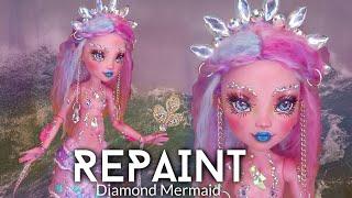 REPAINT ! Diamond Mermaid OOAK G3 Monster High Lagoona Blue Doll Custom Tutorial #mermay