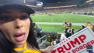 Woman Runs Onto Field With Pro-Trump Sign During Jets-Steelers Game