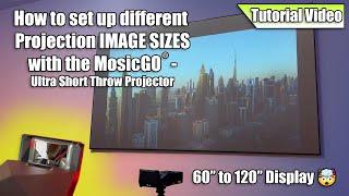 A Step-by-Step Tutorial for different Projection IMAGE SIZES with the MosicGO Projector