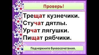 Буквосочетания ЖИ-ШИ, ЧА-ЧА, ЧУ-ЩУ.