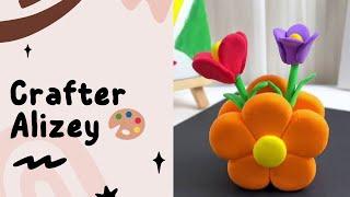 DIY miniature flower vase/ Clay mini flower vase/ Aesthetic craft idea with Clay