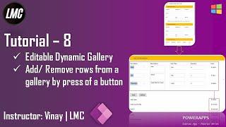 Tutorial 8: Editable Dynamic Gallery with Add/ Remove rows feature