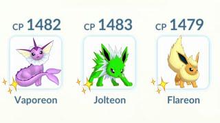 Shiny Eeveelution (Vaporeon, Jolteon, Flareon) Team in Pokemon Go PvP