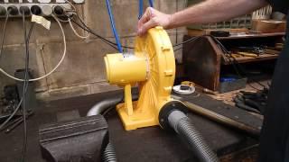 A cheap air blower for back yard metal casting or a forge