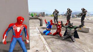 GTA V superhero pro | story Venom Kidnapped Avengers In Truck Spider Man vs Hulk vs Avengers Rescue