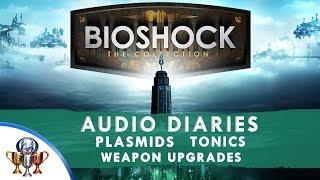 BioShock 1 Remastered - All Audio Diaries, Tonics, Plasmids, Weapon Upgrades Collectibles Locations