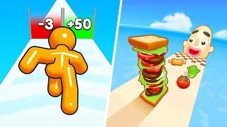 Satisfying Mobile Games ... Sandwich Run, Sandwich Runner, Tall Man Run, Juice Run, Ball Run 2048