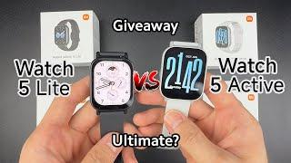 Redmi Watch 5 Lite vs Watch 5 Active: In-Depth Review, UI Comparison, Connection Guide & Giveaway!