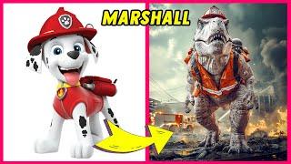 Personajes de Paw Patrol como Dinosaurios  + Adivina los Personajes de Paw Patrol por Voz 