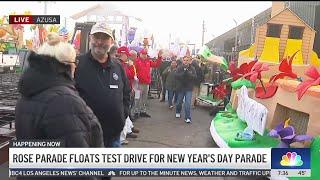 Rose Parade floats ready for test drive ahead of New Year's Day