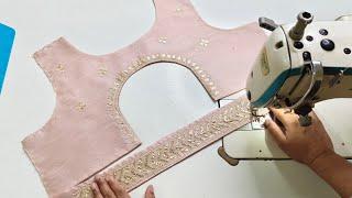 Simple and Easy Blouse Back Neck Design Cutting and Stitching | Back Neck Blouse Design