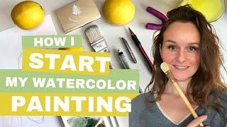 How I Start My Watercolor Painting // Reference // Color Mixing // Drawing // Painting