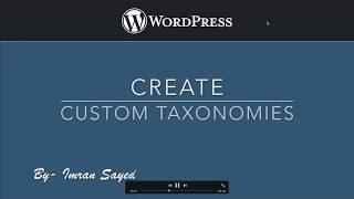 Create Custom Taxonomies Hierachical and Non Hierarchical