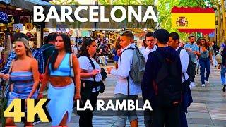 Walking on La Rambla, Barcelona, Spain, 4K #barcelona #barcelonalovers #city #spain #spaintravel